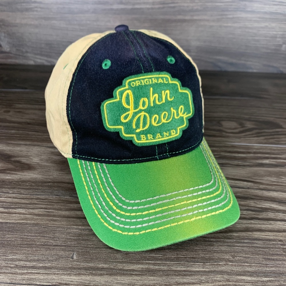 Original John Deere Brand Hat Patch Ball Cap Green